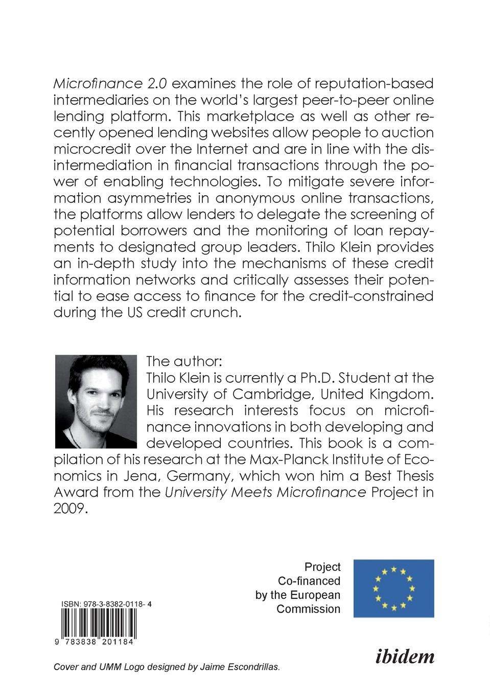 Rückseitencover Microfinance 2.0 - Group Formation & Repayment Performance in Online Lending Platforms During the U.S. Credit Crunch.