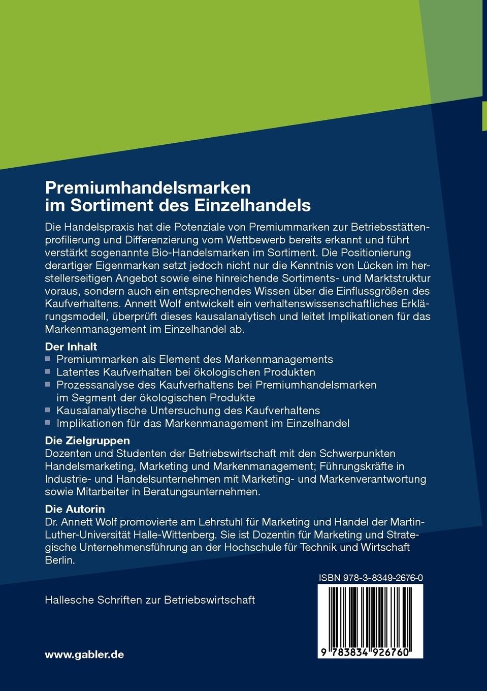 Rückseitencover Premiumhandelsmarken im Sortiment des Einzelhandels