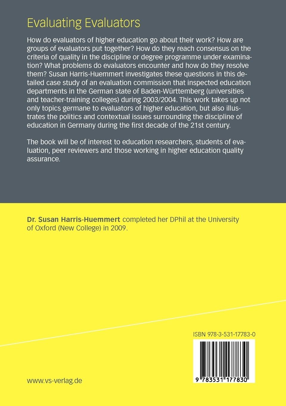 Rückseitencover Evaluating Evaluators