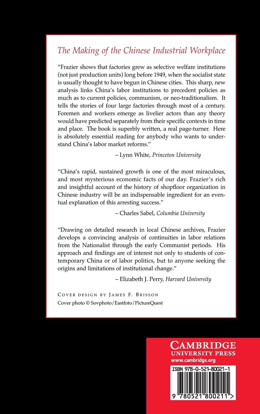 Rückseitencover The Making of the Chinese Industrial             Workplace