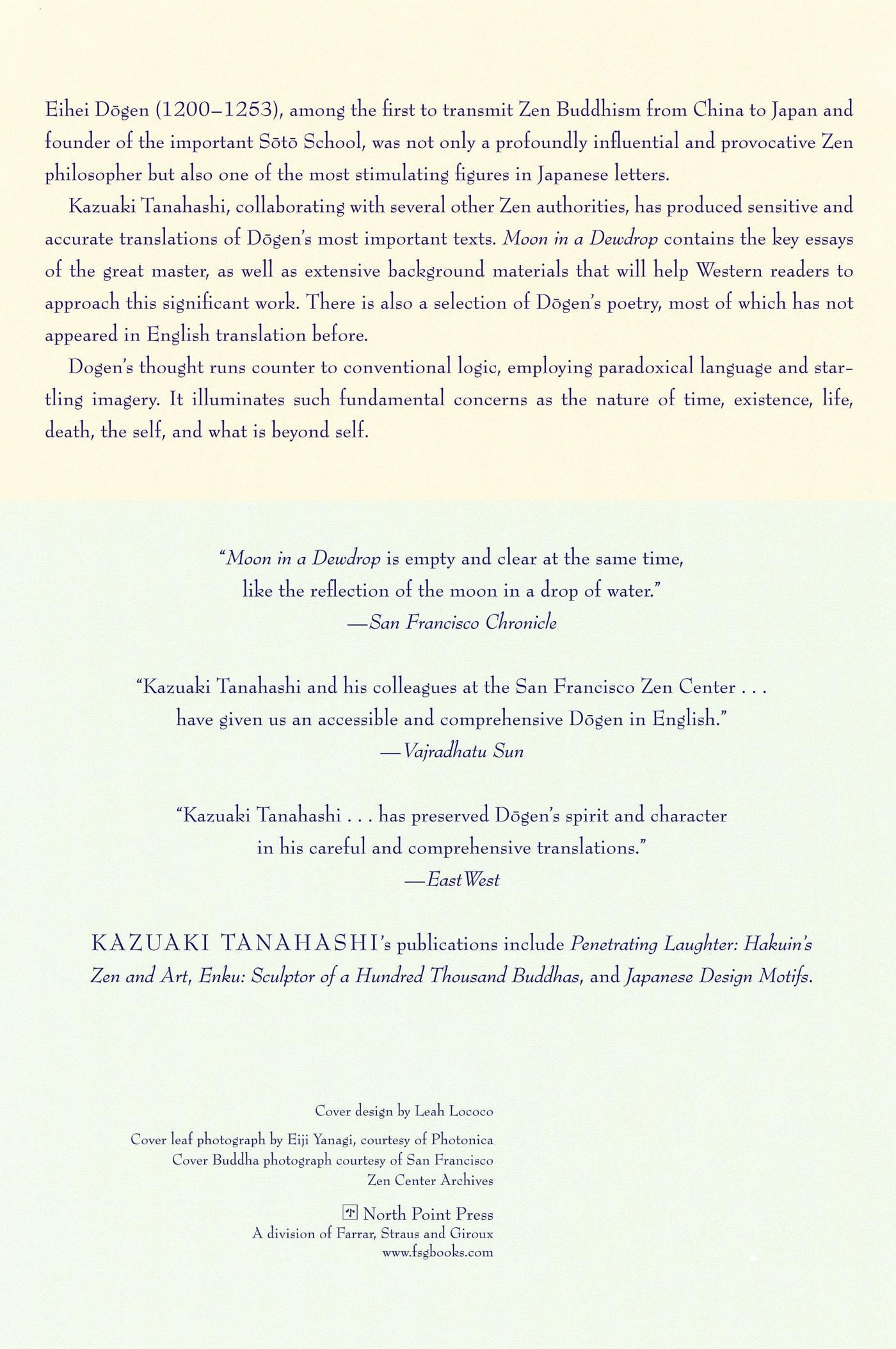 Rückseitencover Moon in a Dewdrop