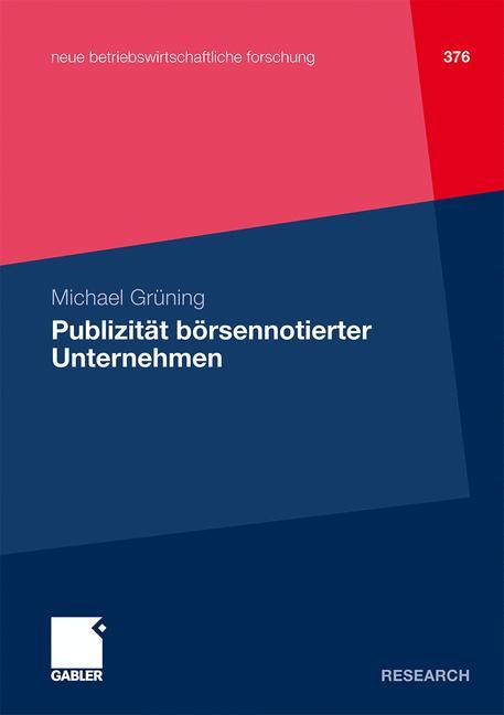 Vorderes Coverbild Publizität börsennotierter Unternehmen