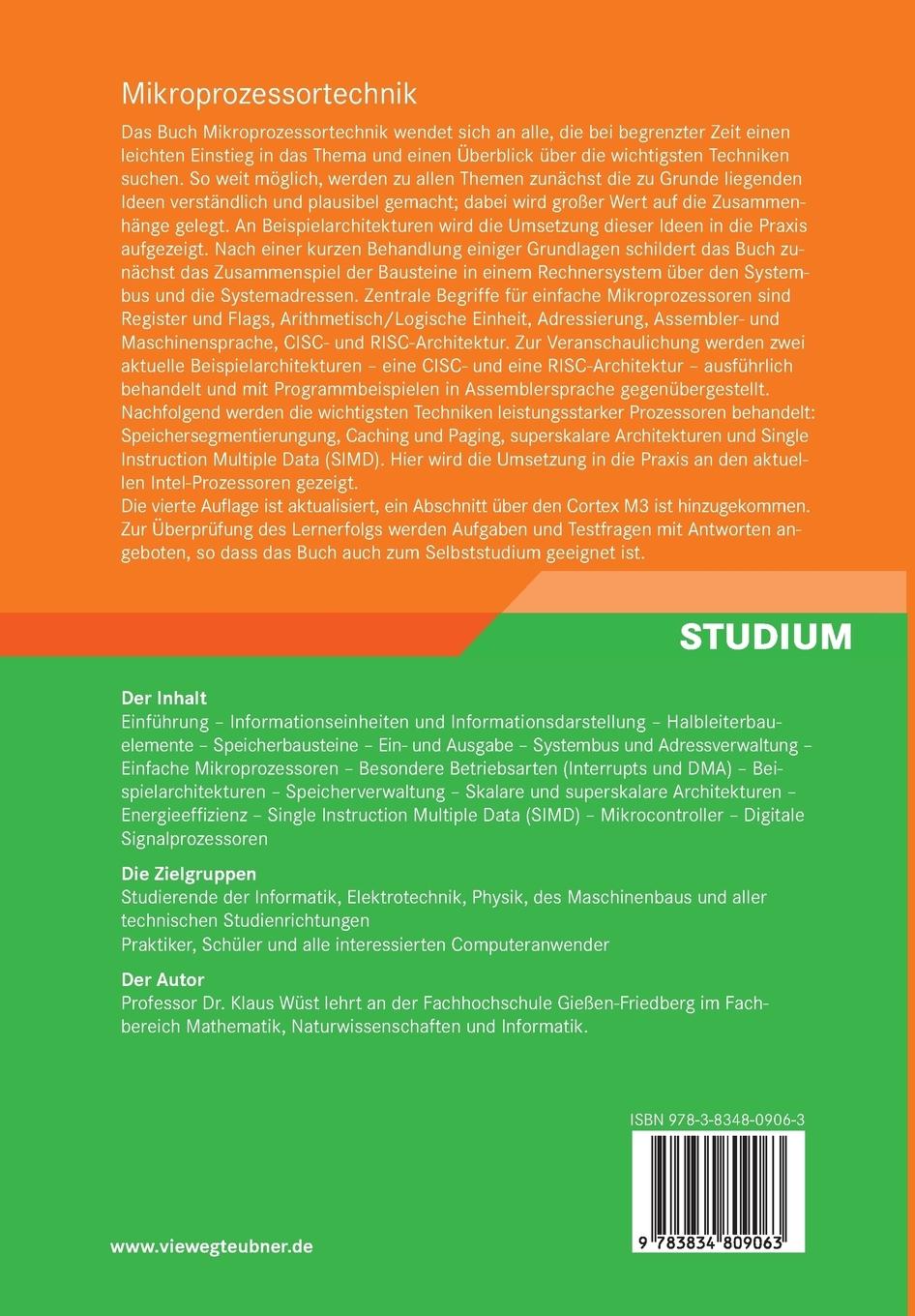 Rückseitencover Mikroprozessortechnik