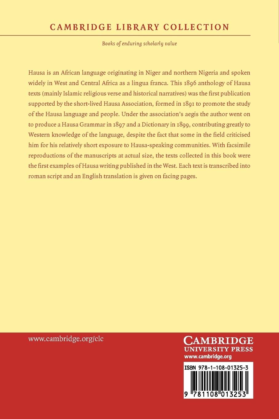 Rückseitencover Specimens of Hausa Literature