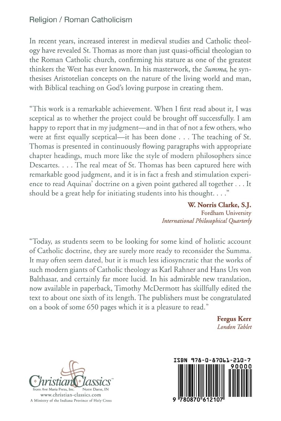 Rückseitencover Summa Theologiae