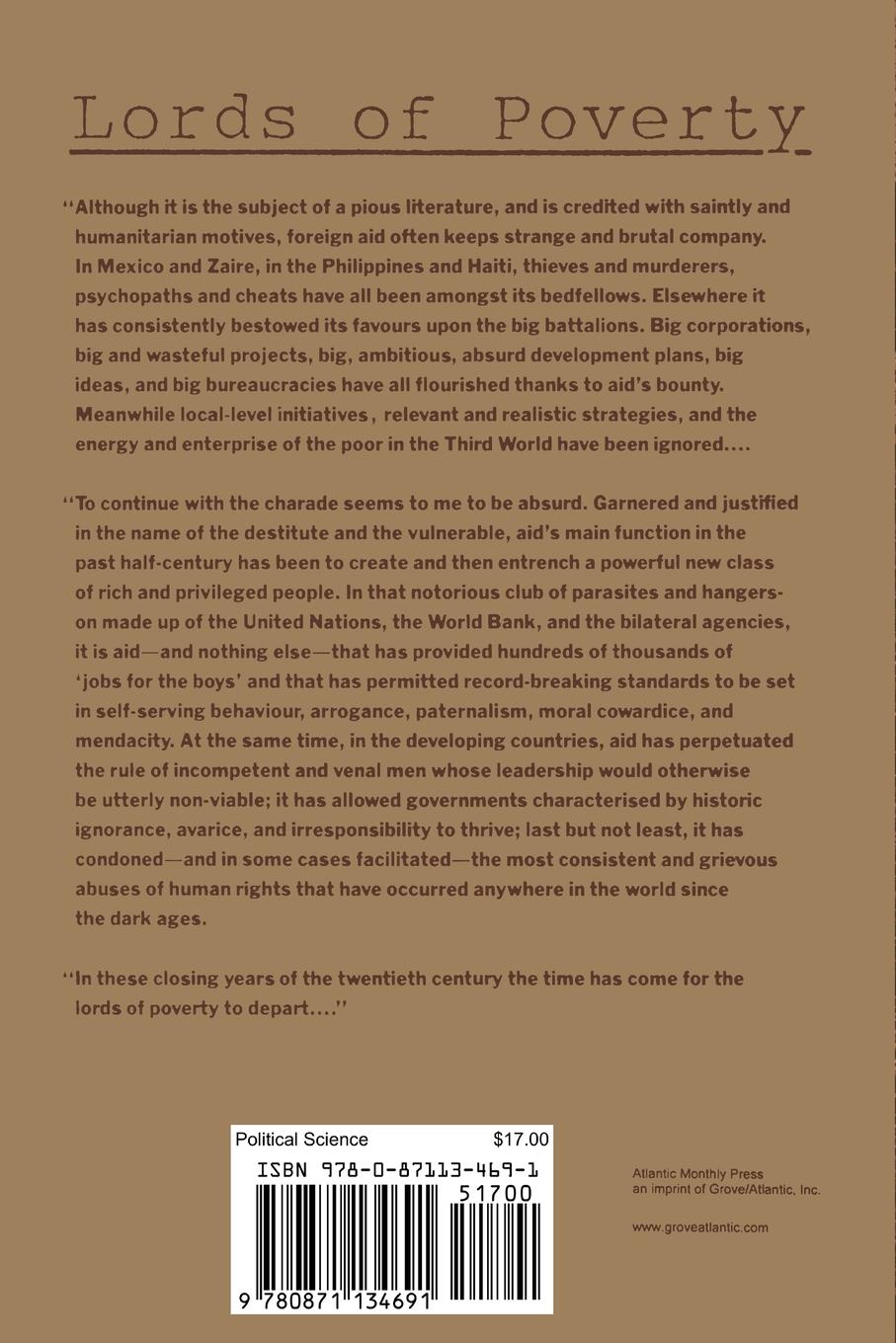 Rückseitencover The Lords of Poverty