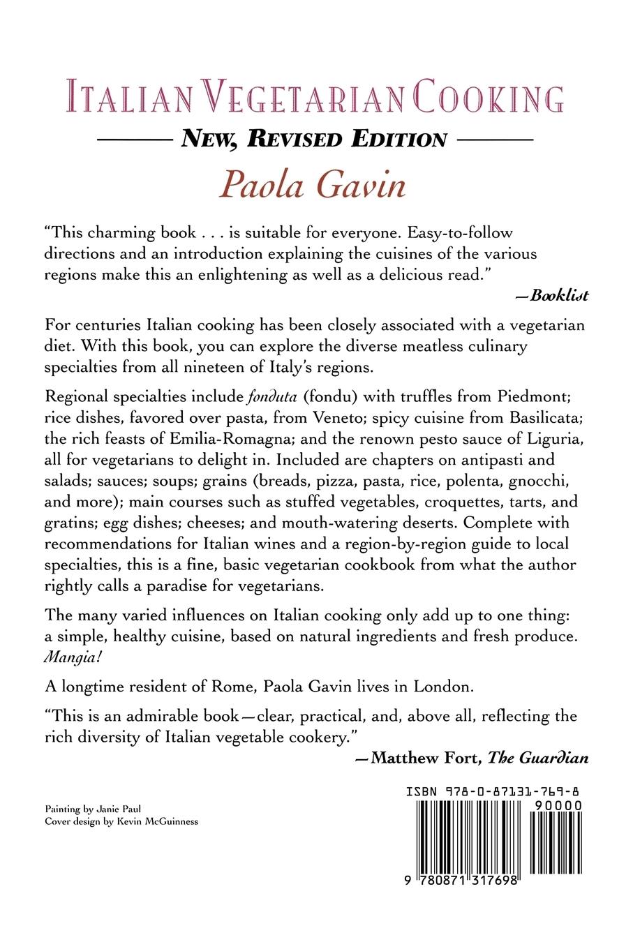 Rückseitencover Italian Vegetarian Cooking, New, Revised