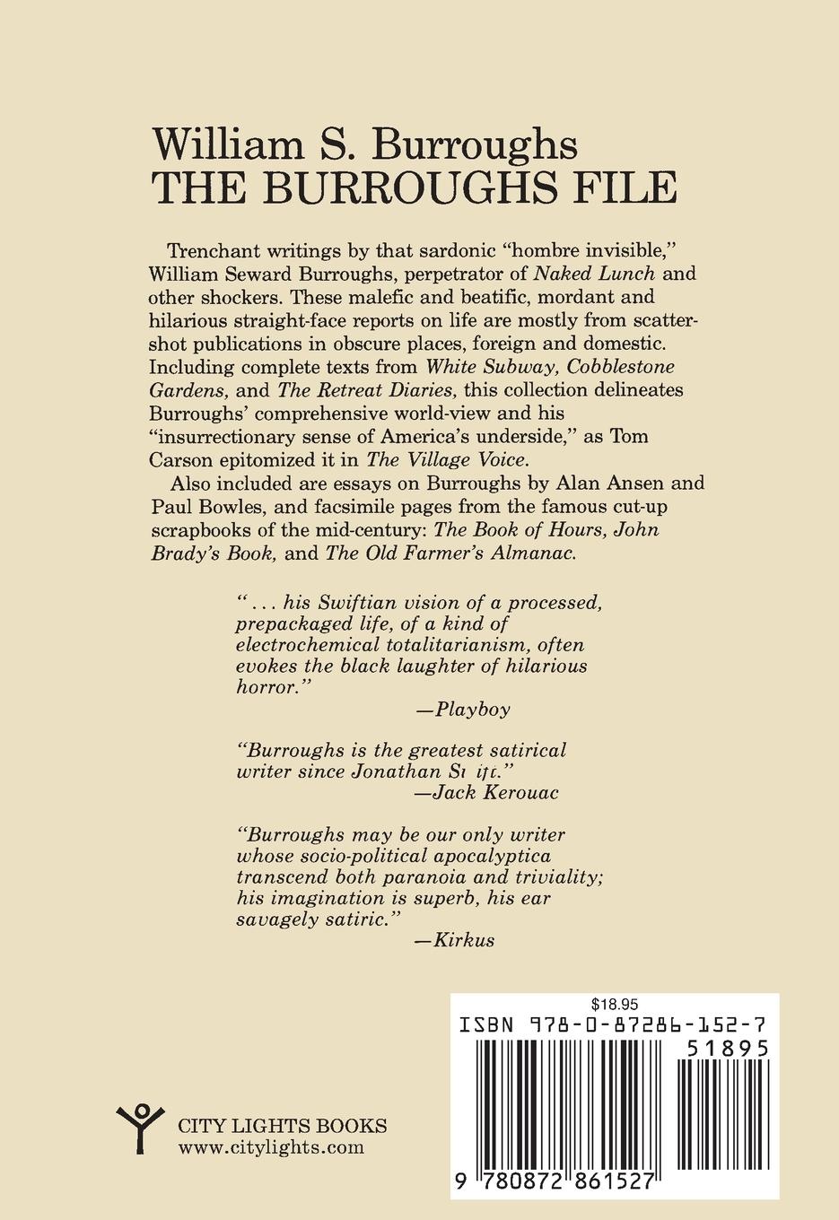 Rückseitencover The Burroughs File