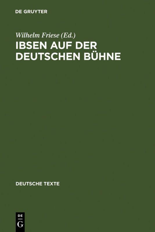 Vorderes Coverbild Ibsen auf der deutschen Bühne