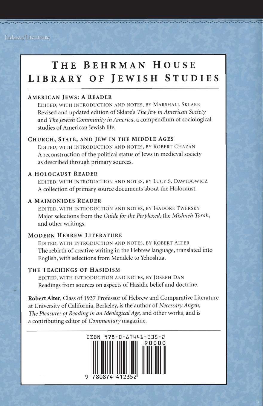 Rückseitencover Modern Hebrew Literature