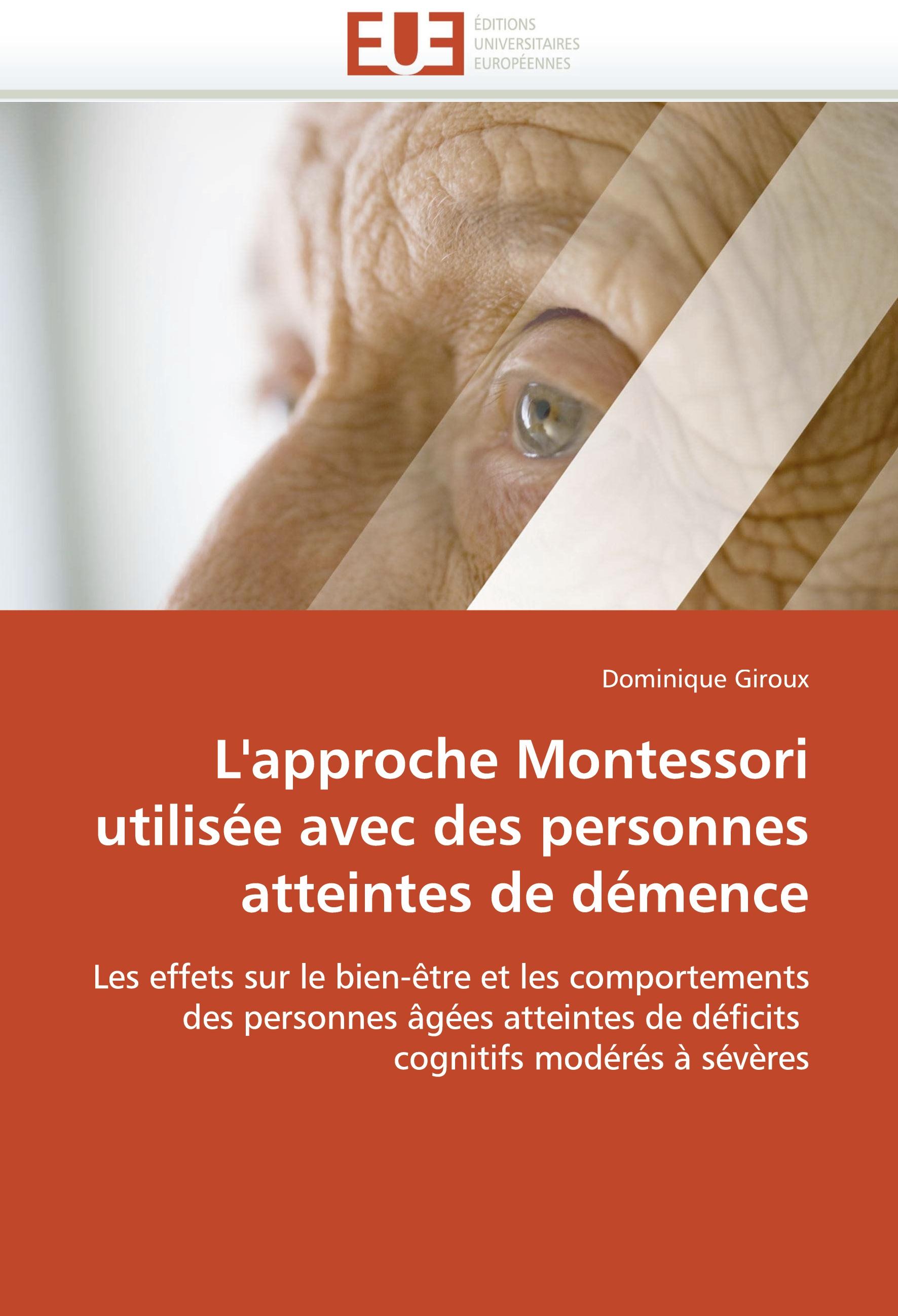 Vorderes Coverbild L''approche Montessori utilisée avec des personnes atteintes de démence