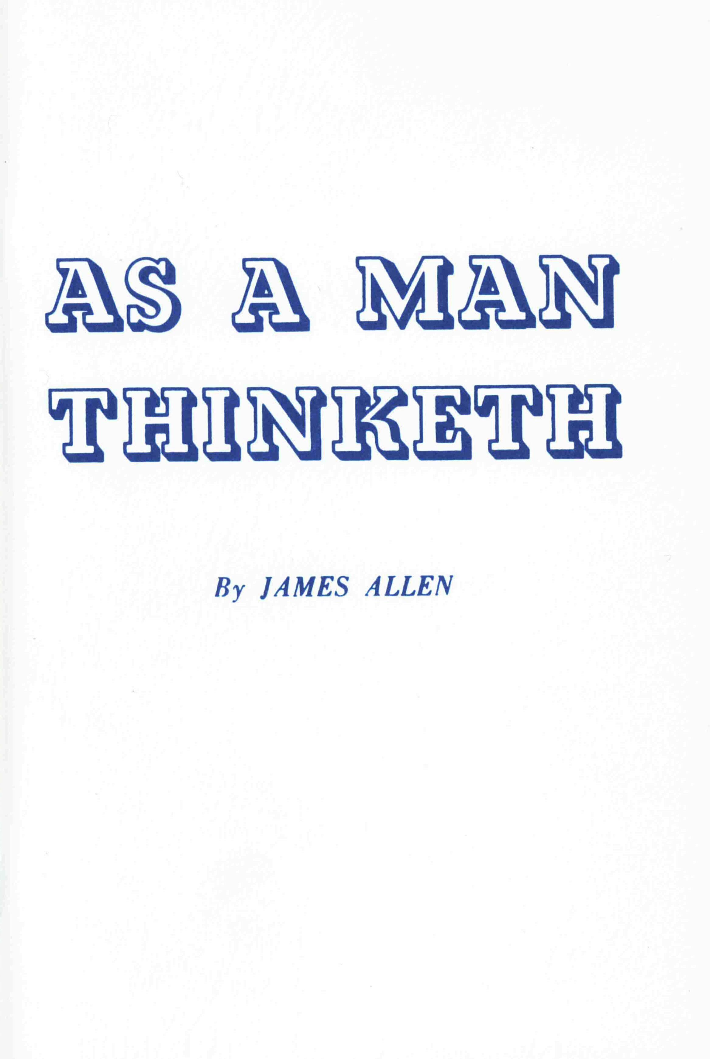 Vorderes Coverbild As a Man Thinketh