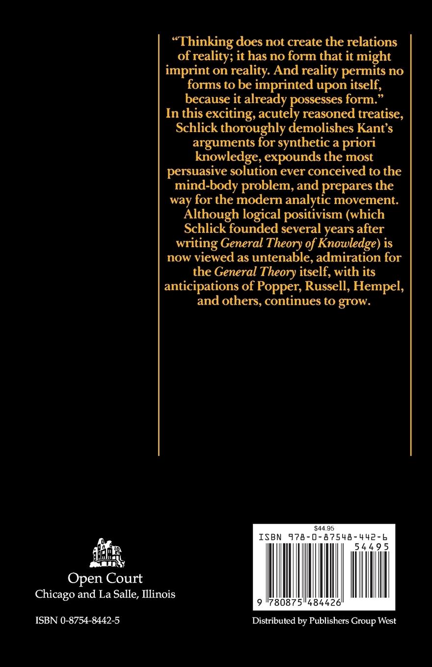 Rückseitencover General Theory of Knowledge