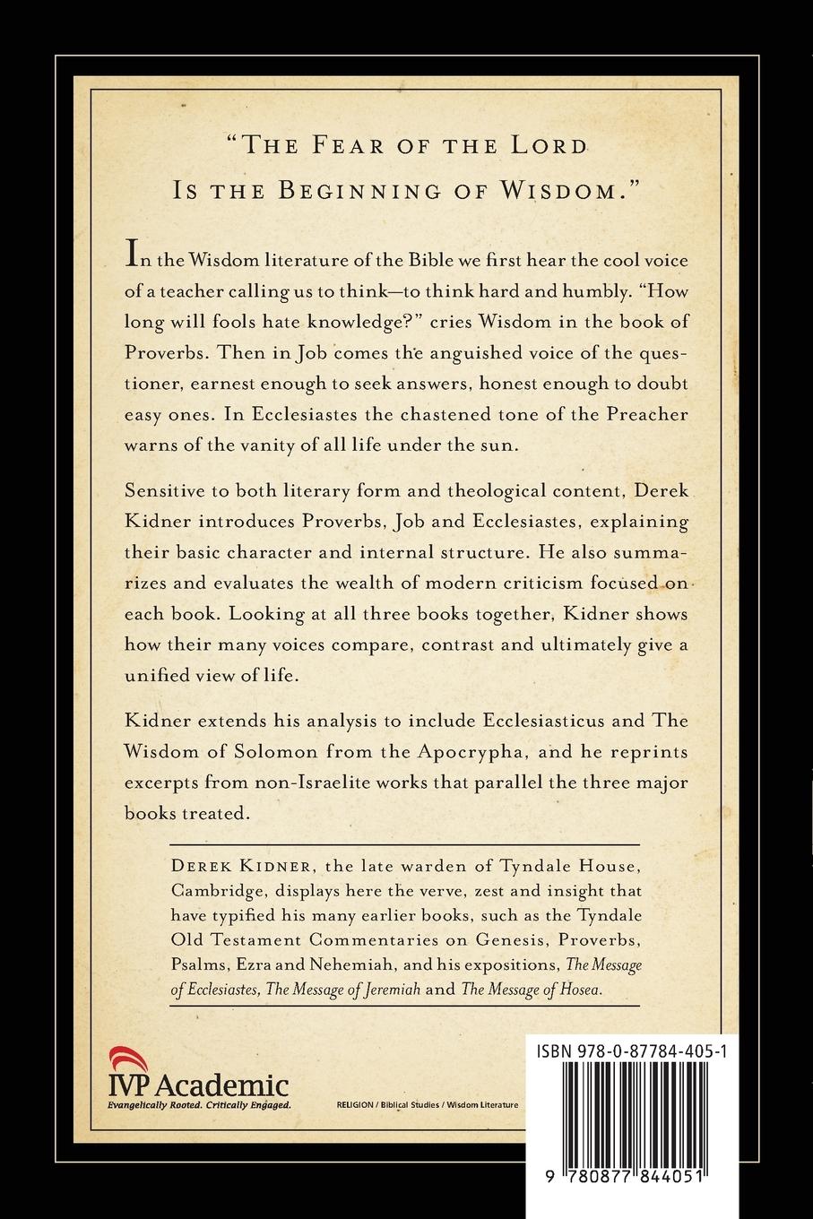 Rückseitencover The Wisdom of Proverbs, Job and Ecclesiastes