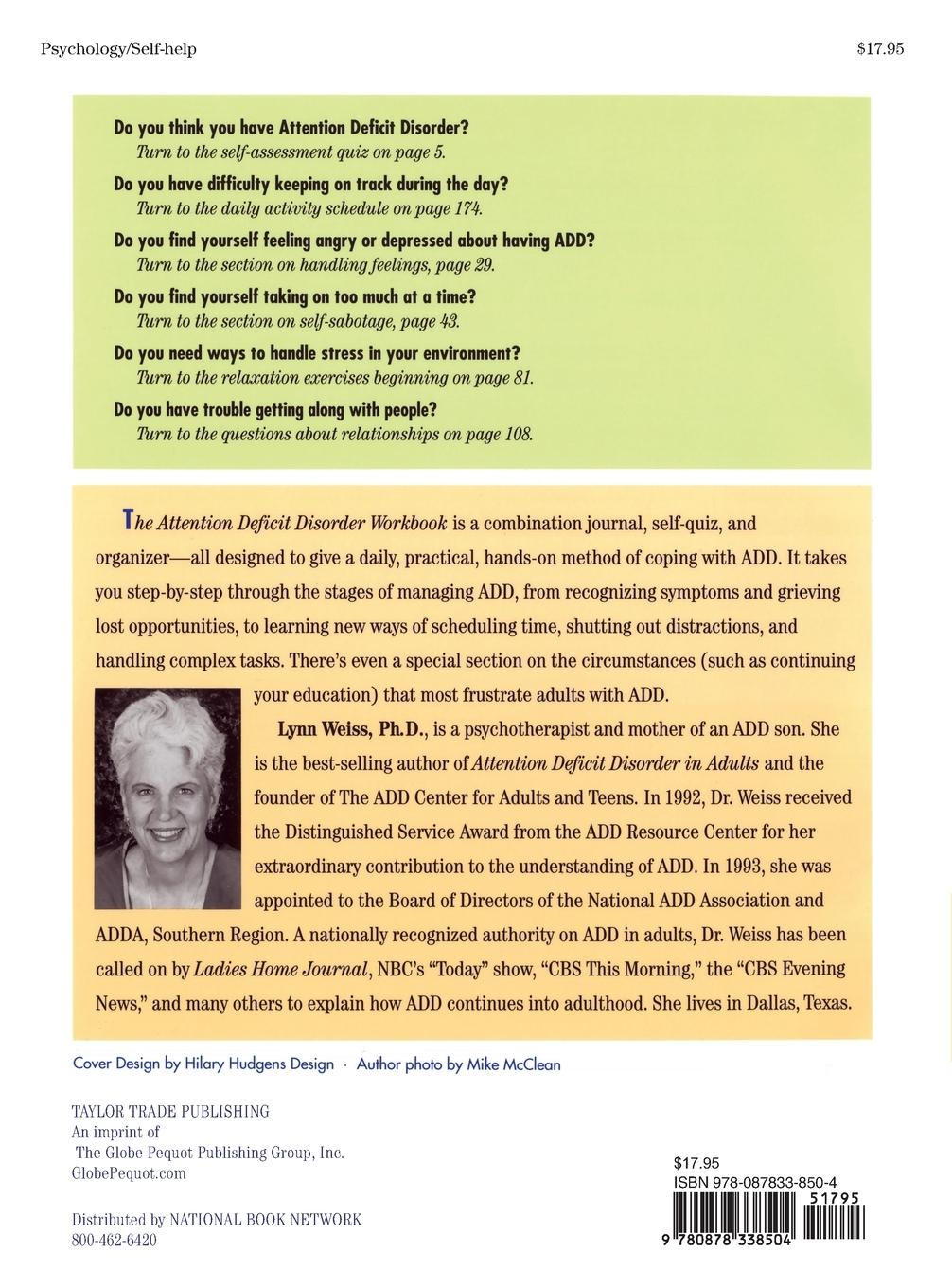 Rückseitencover The Attention Deficit Disorder in Adults Workbook