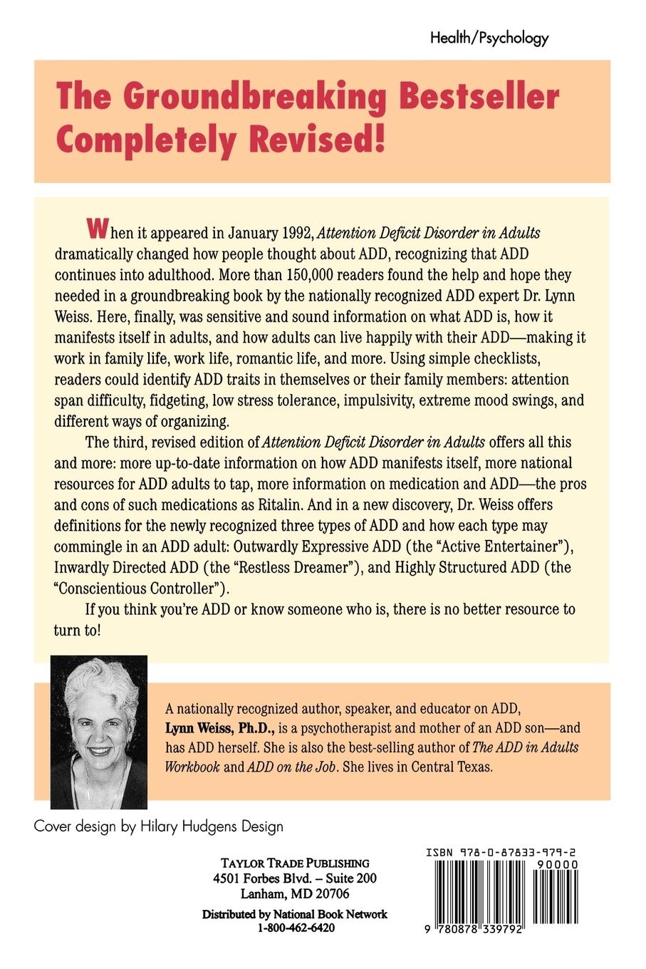Rückseitencover Attention Deficit Disorder In Adults