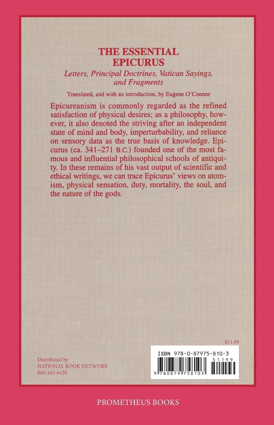 Rückseitencover The Essential Epicurus