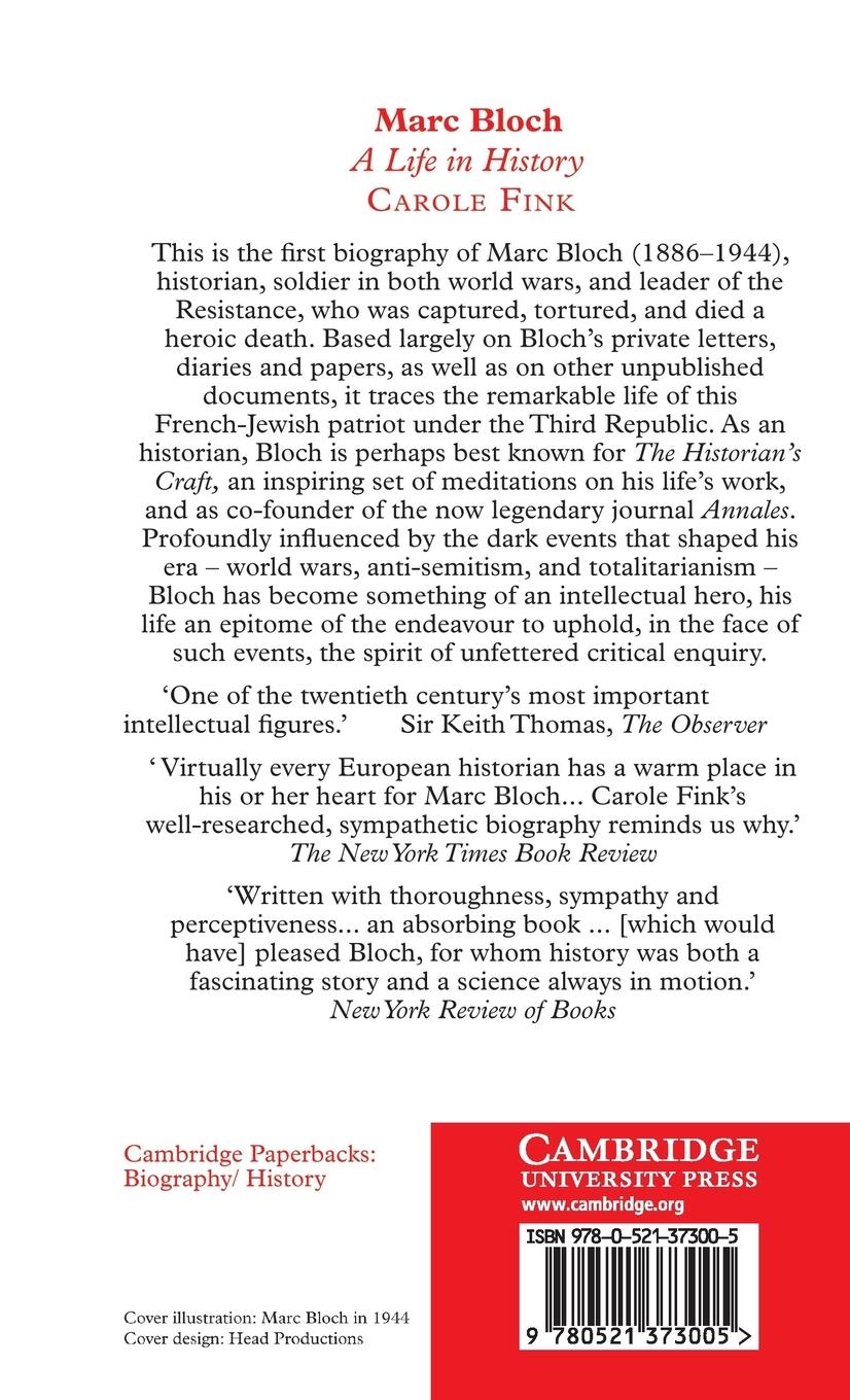 Rückseitencover Marc Bloch