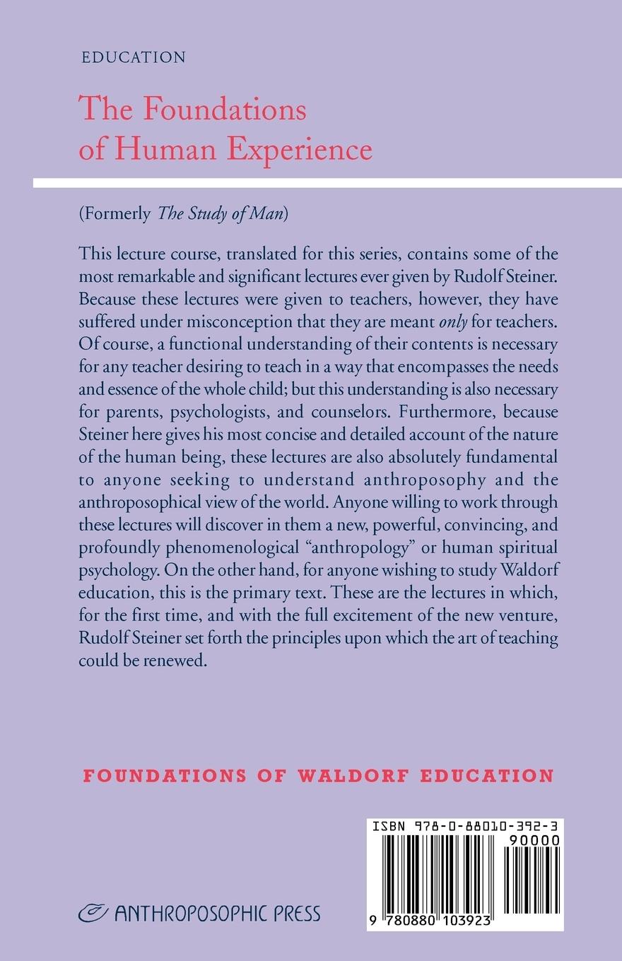 Rückseitencover The Foundations of Human Experience