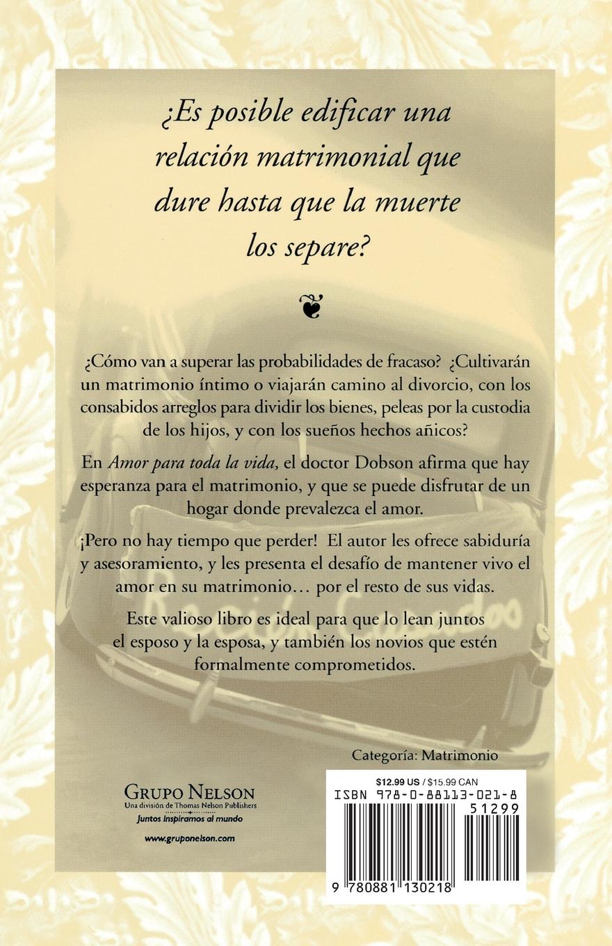 Rückseitencover El Amor Para Toda La Vida