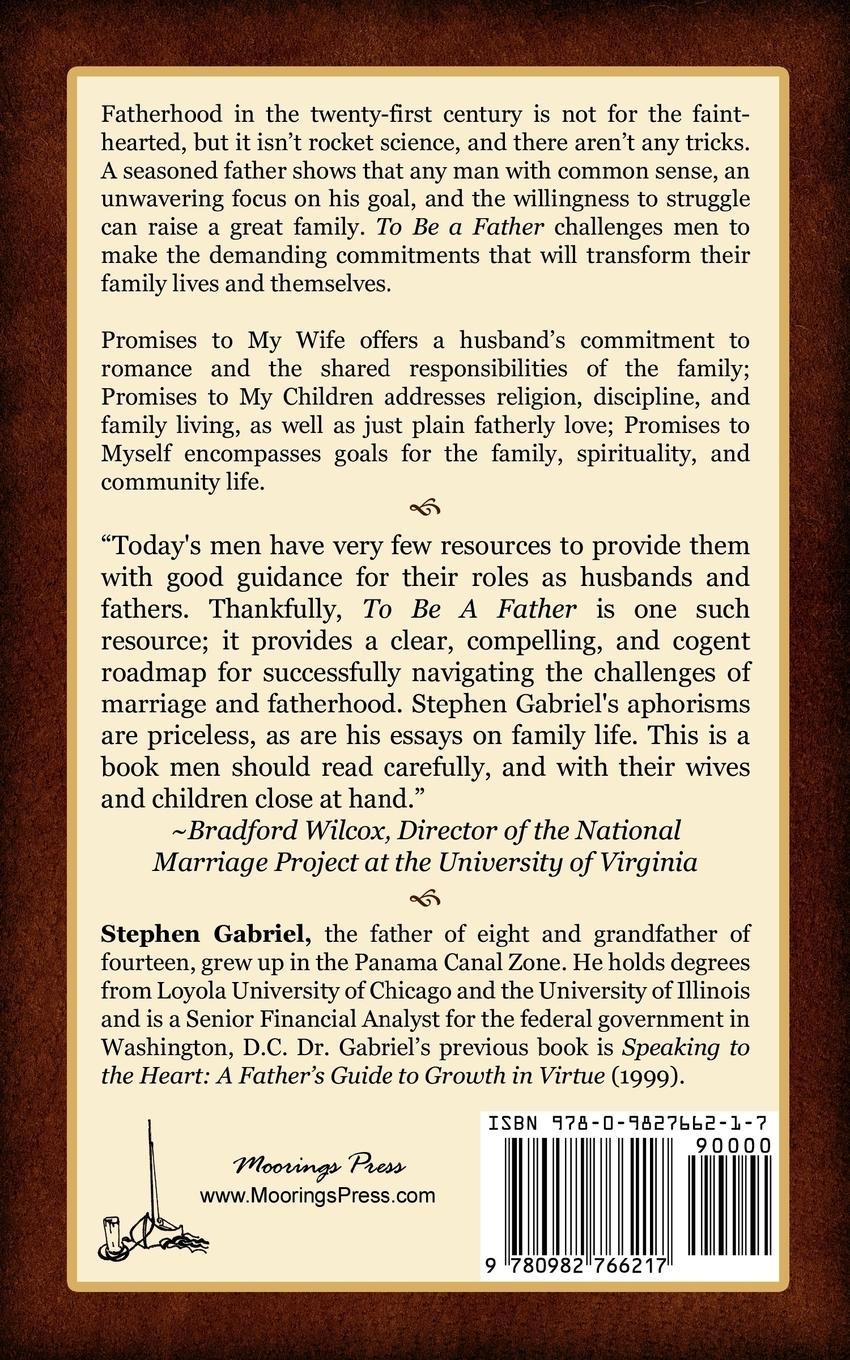 Rückseitencover To Be A Father