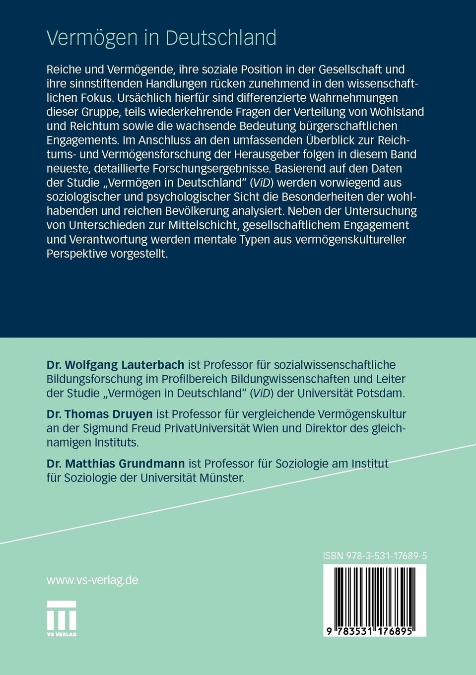 Rückseitencover Vermögen in Deutschland