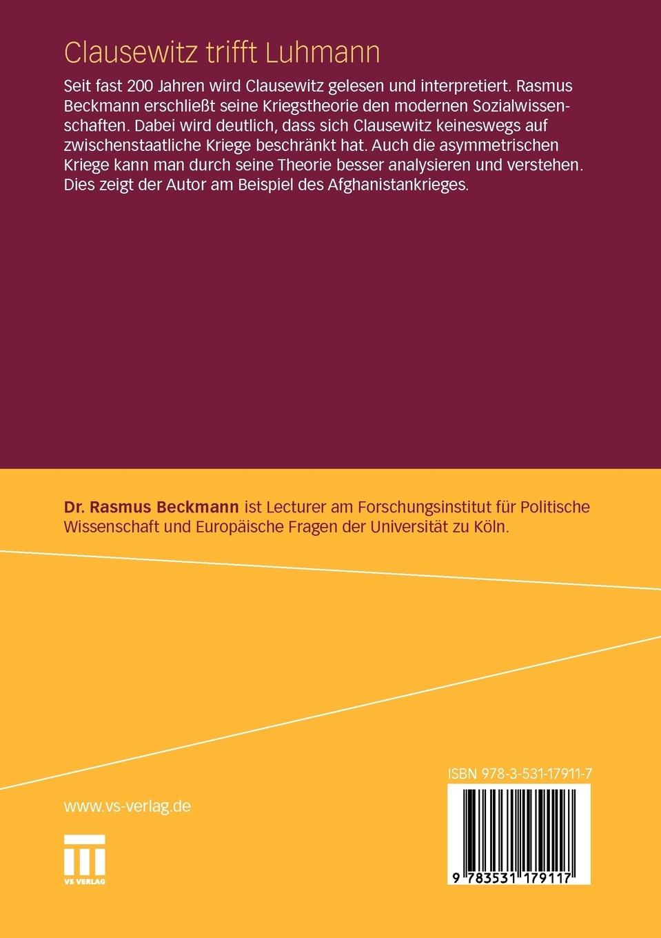 Rückseitencover Clausewitz trifft Luhmann