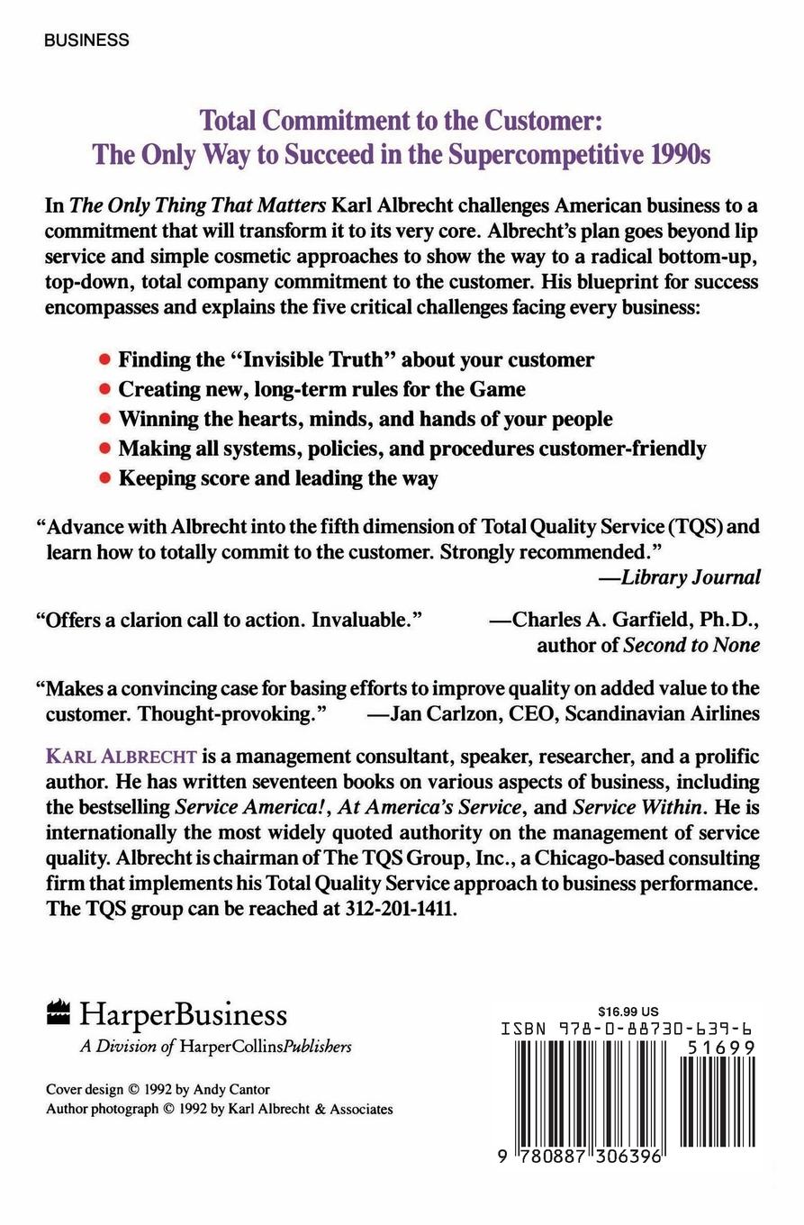 Rückseitencover The Only Thing That Matters