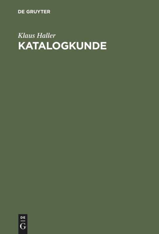 Vorderes Coverbild Katalogkunde