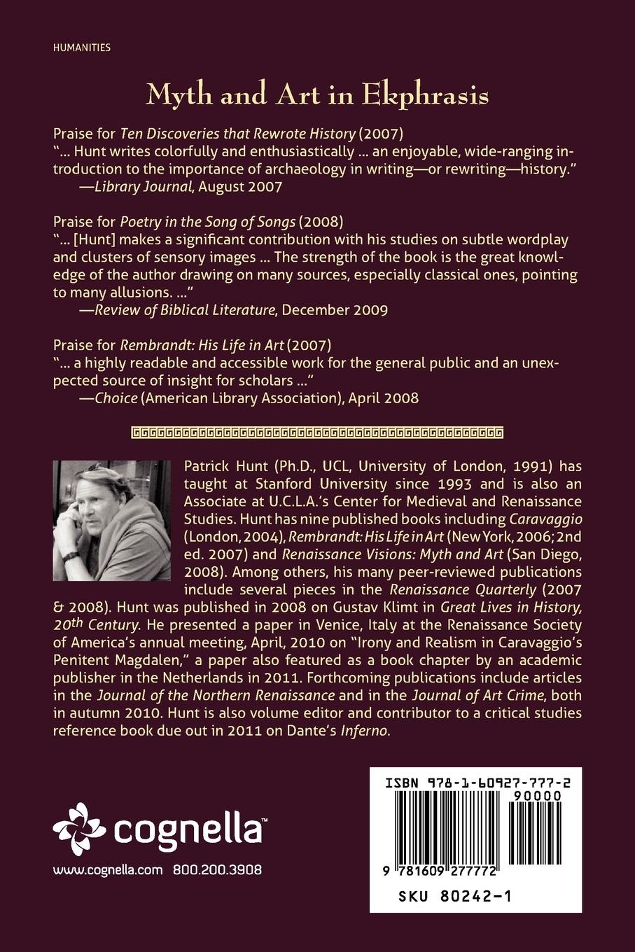 Rückseitencover Myth and Art in Ekphrasis