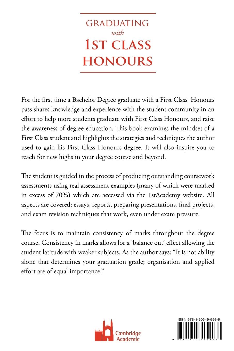 Rückseitencover Graduating with 1st Class Honours