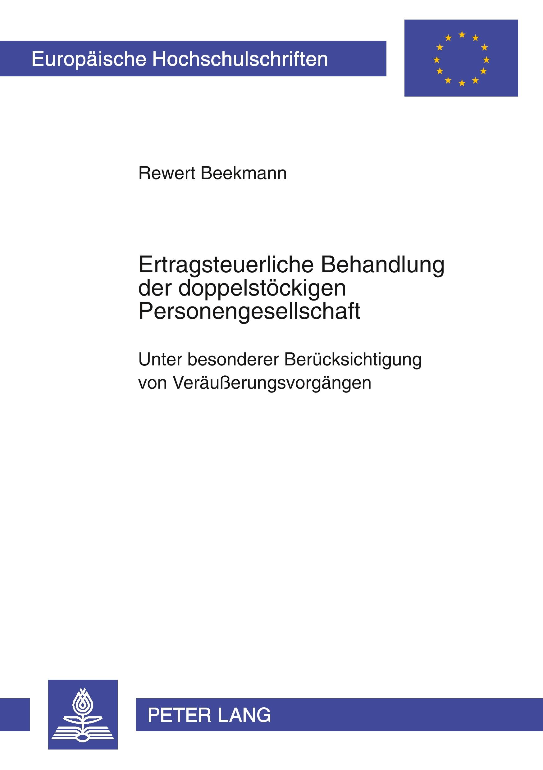 Vorderes Coverbild Ertragsteuerliche Behandlung der doppelstöckigen Personengesellschaft