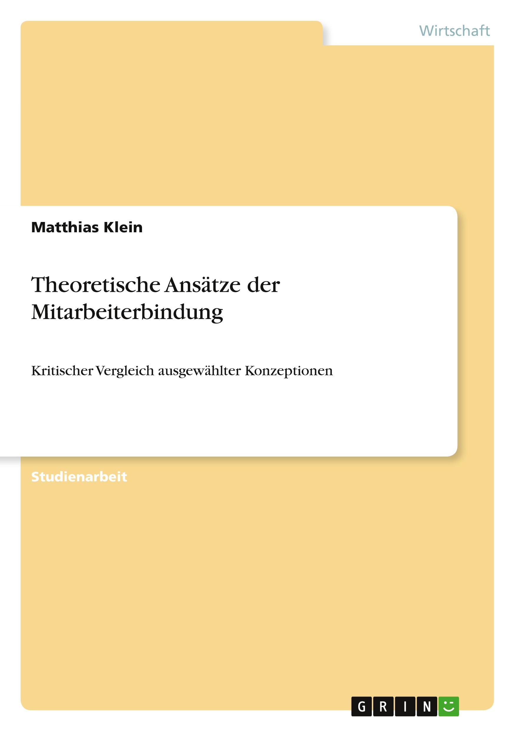 Vorderes Coverbild Theoretische Ansätze der Mitarbeiterbindung