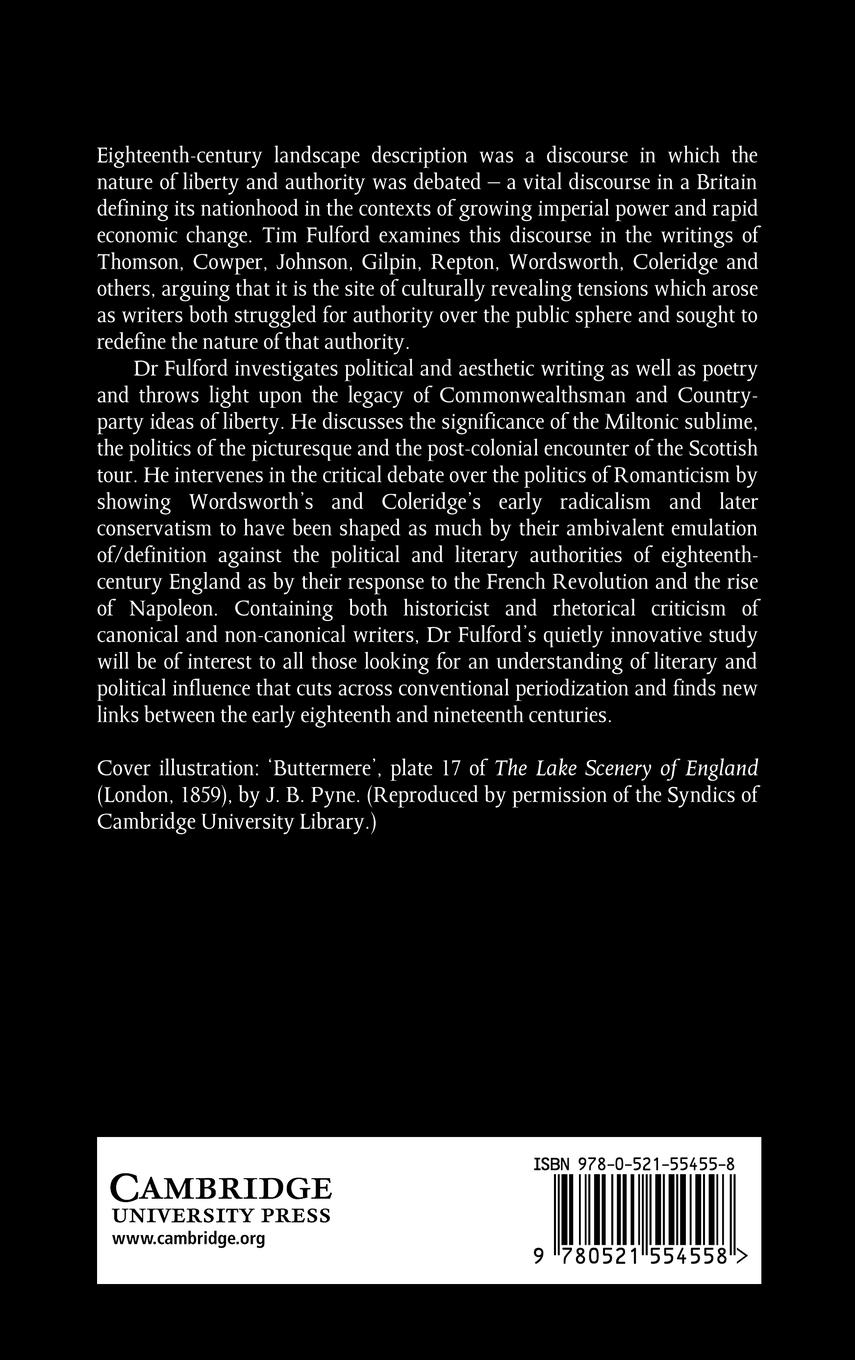 Rückseitencover Landscape, Liberty and Authority