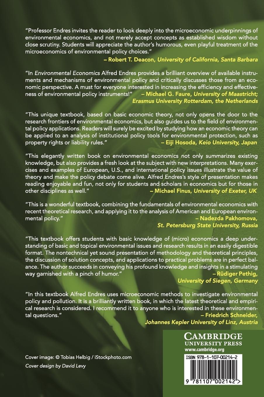 Rückseitencover Environmental Economics