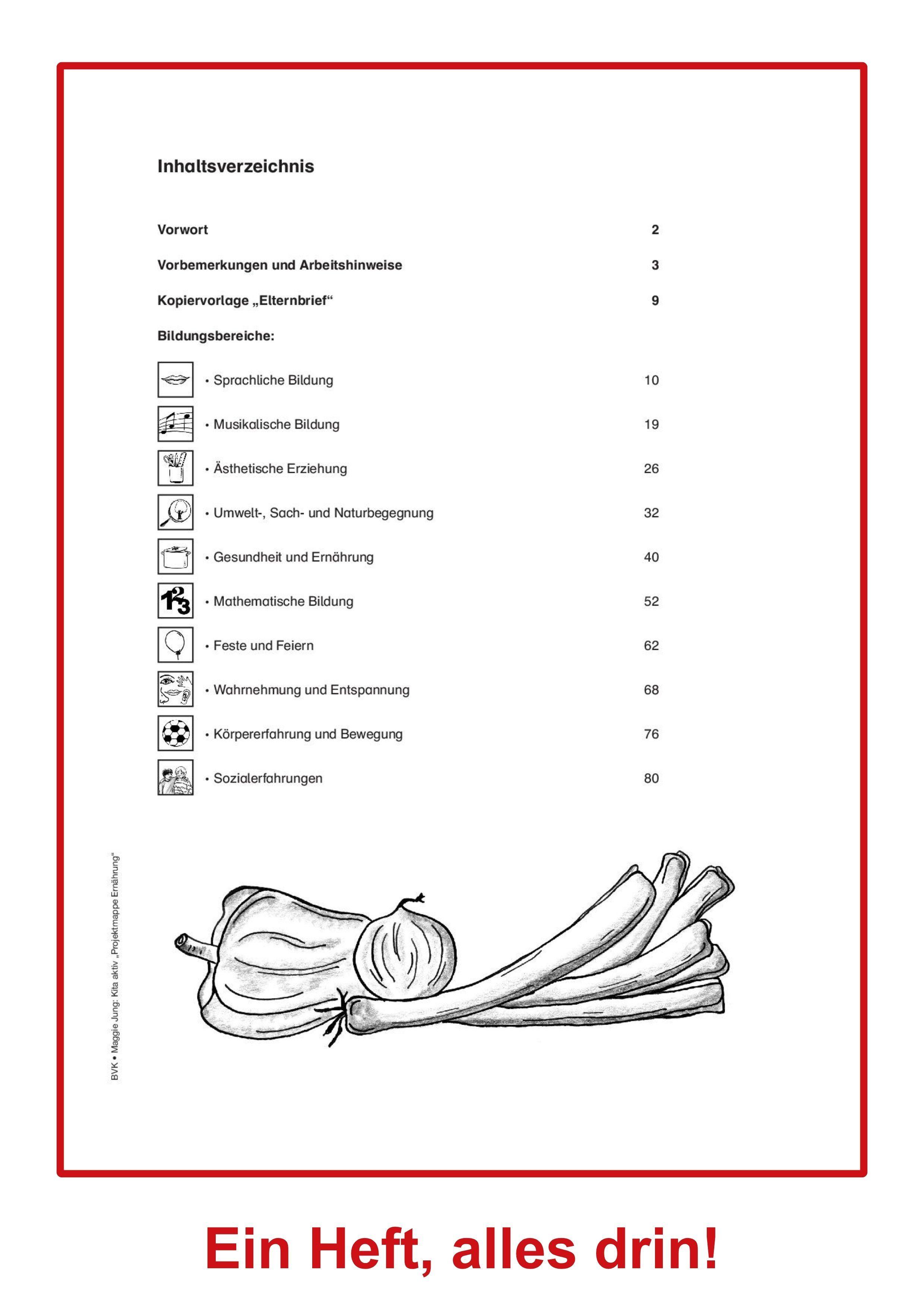 Beispielinhalt (Bild) Kita Aktiv - Projektmappe Ernährung