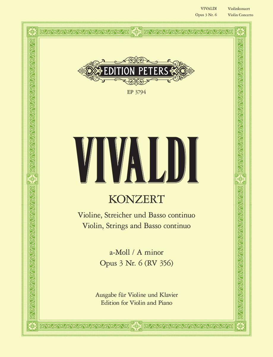 Vorderes Coverbild Konzert für Violine, Streicher und Basso continuo a-Moll op. 3 Nr. 6 RV 356