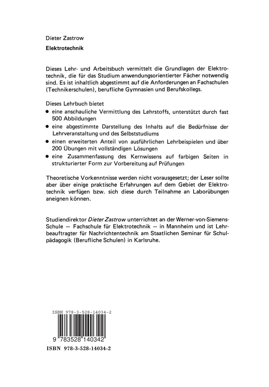 Rückseitencover Elektrotechnik