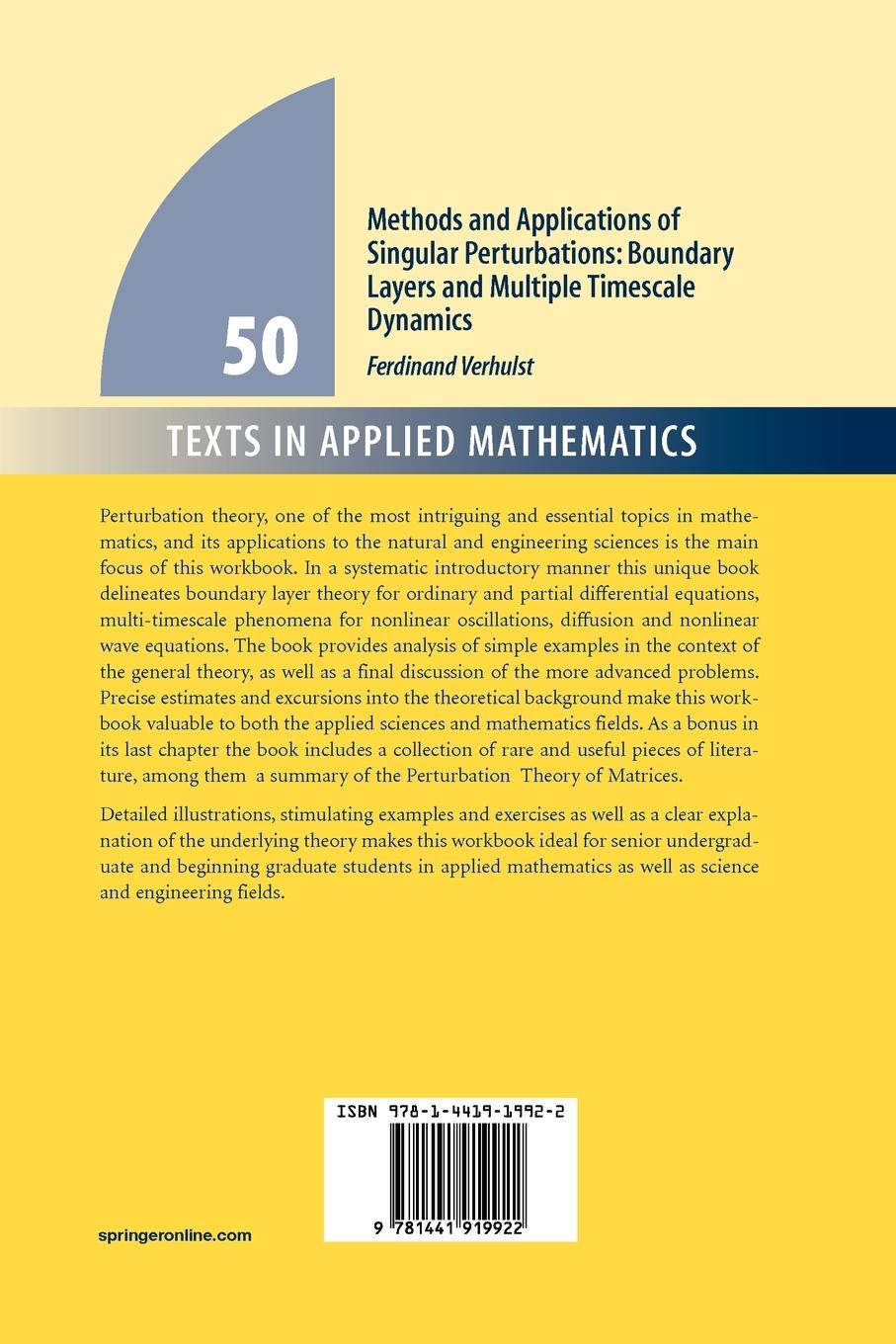 Rückseitencover Methods and Applications of Singular Perturbations