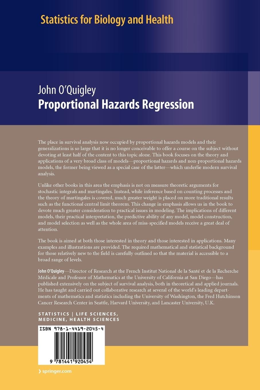 Rückseitencover Proportional Hazards Regression