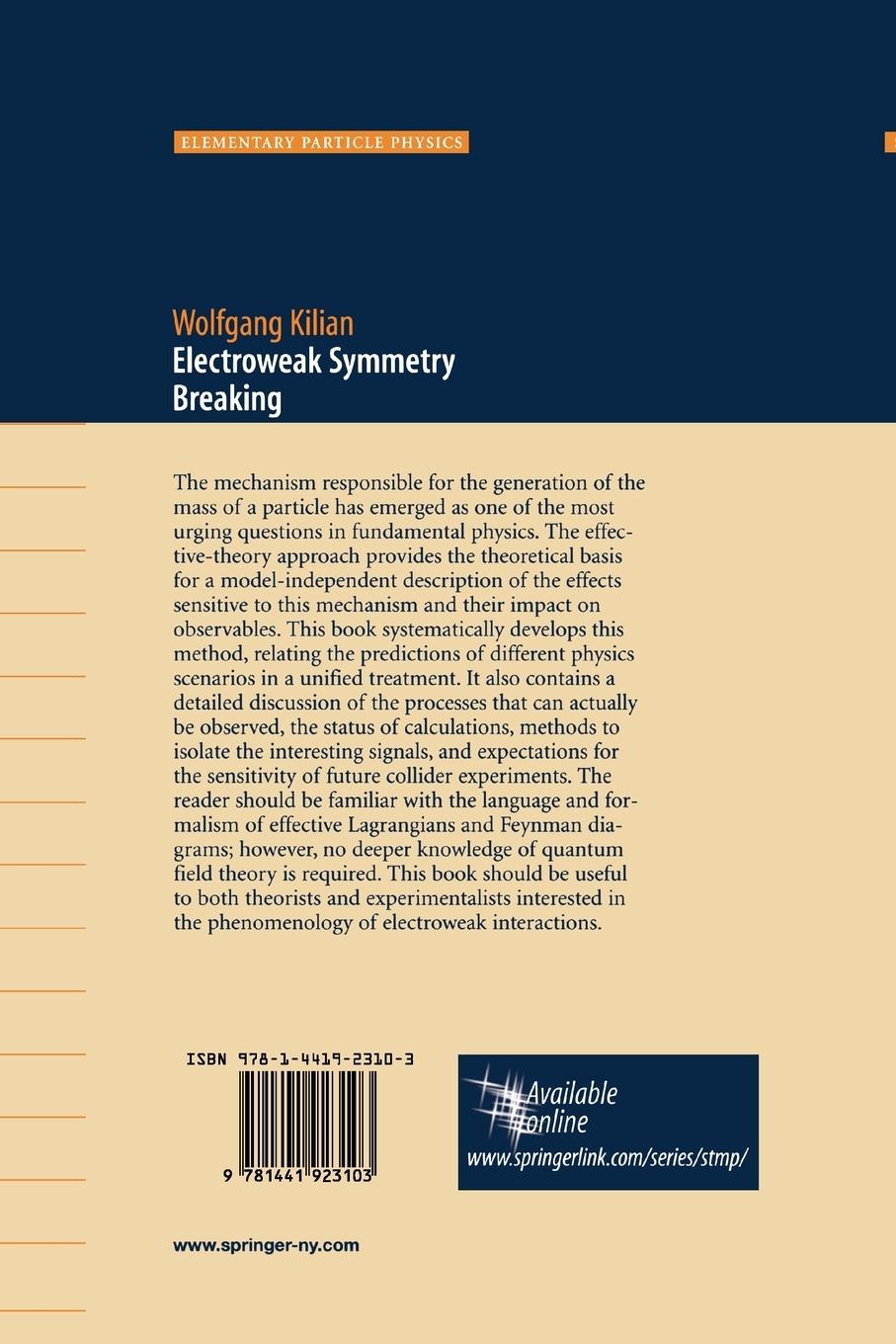 Rückseitencover Electroweak Symmetry Breaking