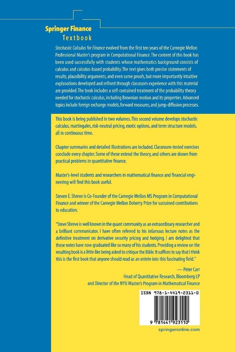 Rückseitencover Stochastic Calculus for Finance II