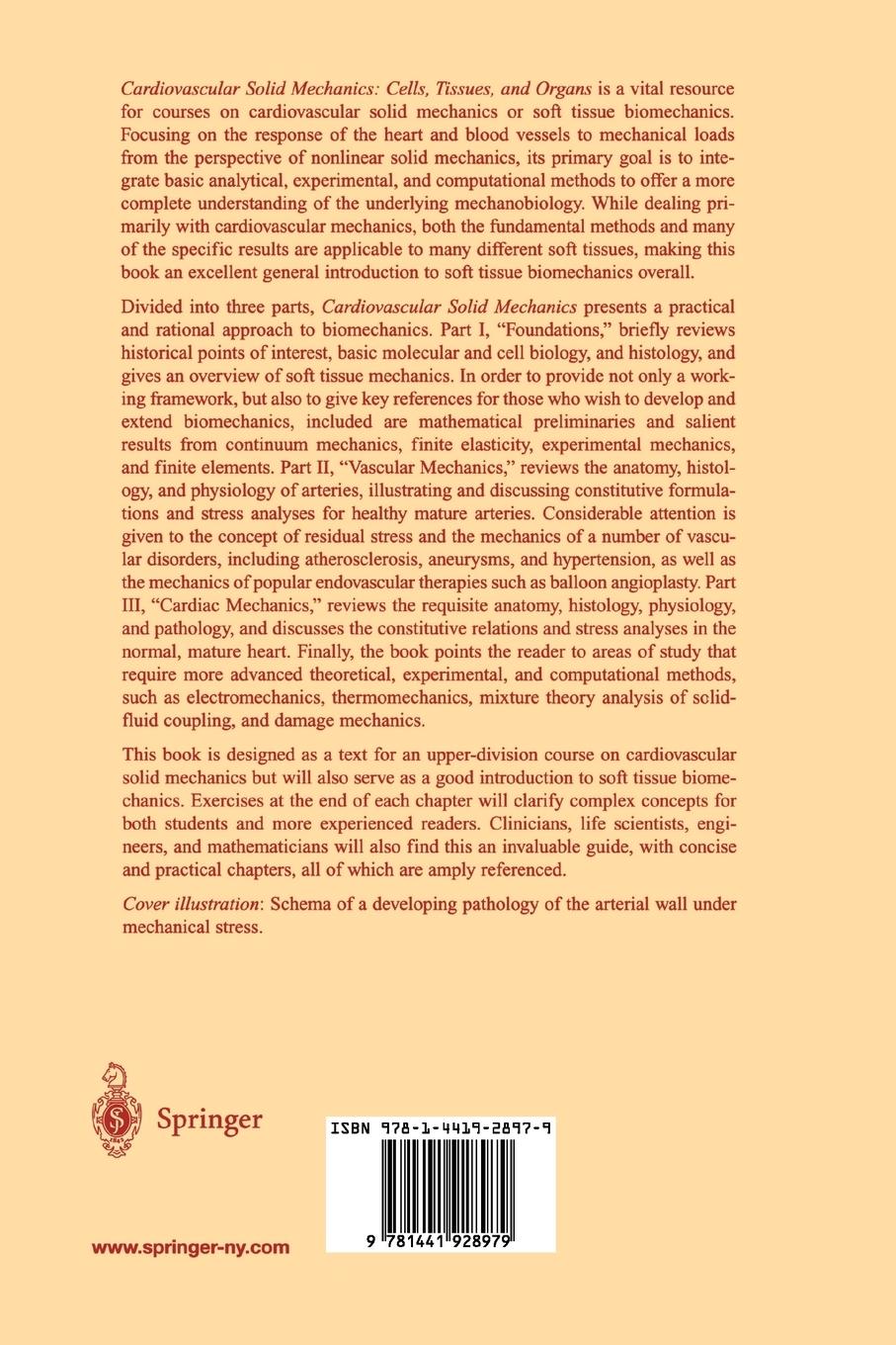 Rückseitencover Cardiovascular Solid Mechanics