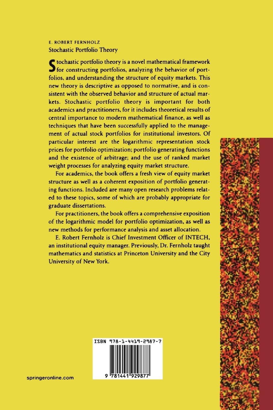 Rückseitencover Stochastic Portfolio Theory