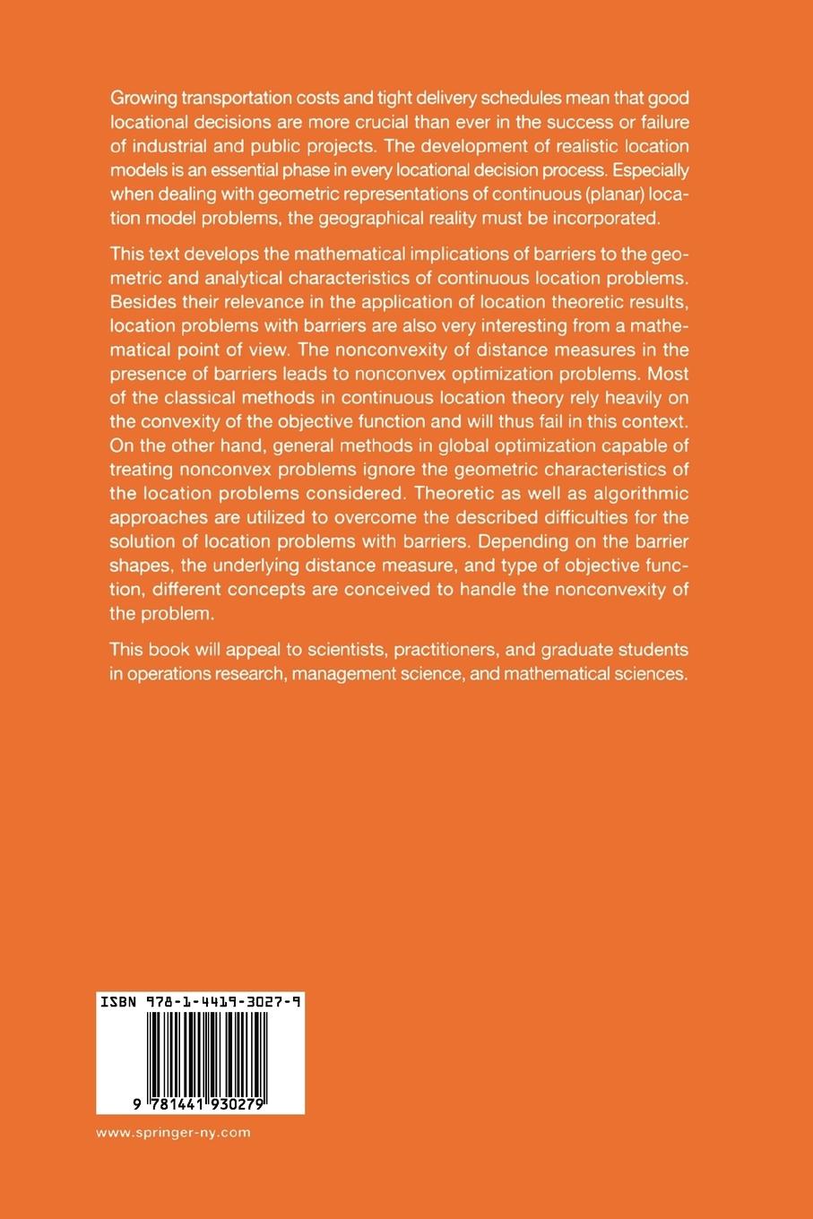 Rückseitencover Single-Facility Location Problems with Barriers