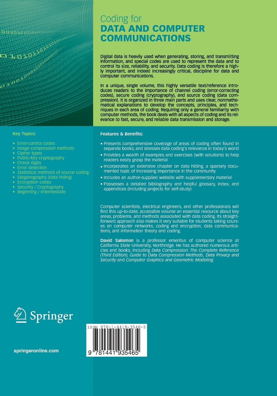 Rückseitencover Coding for Data and Computer Communications