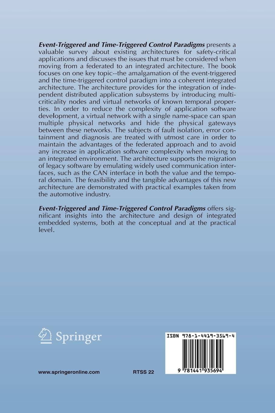 Rückseitencover Event-Triggered and Time-Triggered Control Paradigms