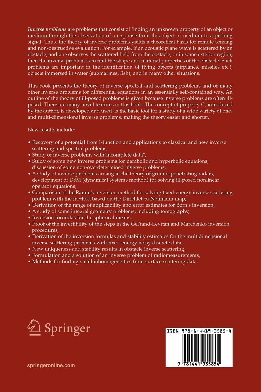 Rückseitencover Inverse Problems