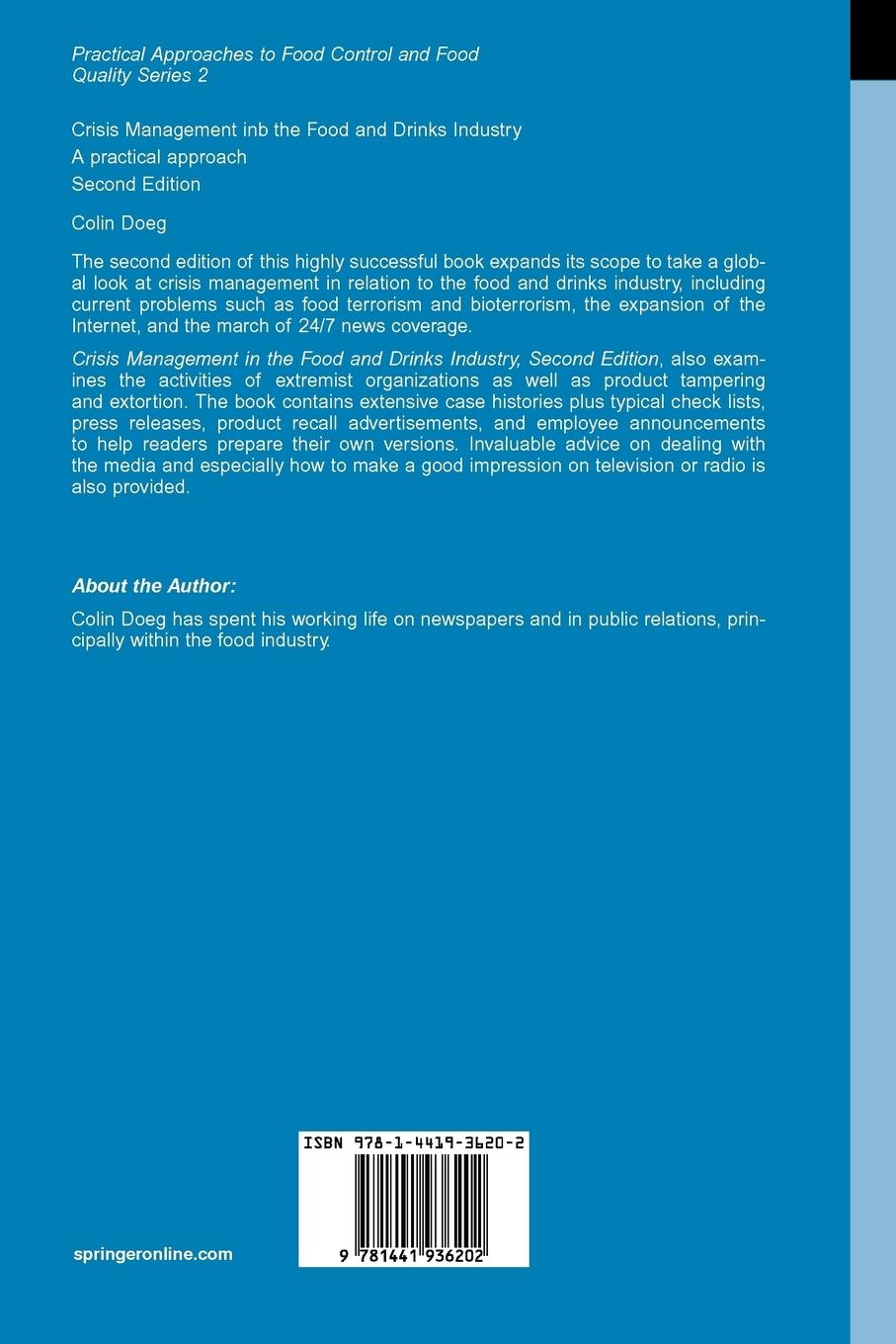 Rückseitencover Crisis Management in the Food and Drinks Industry: A Practical Approach