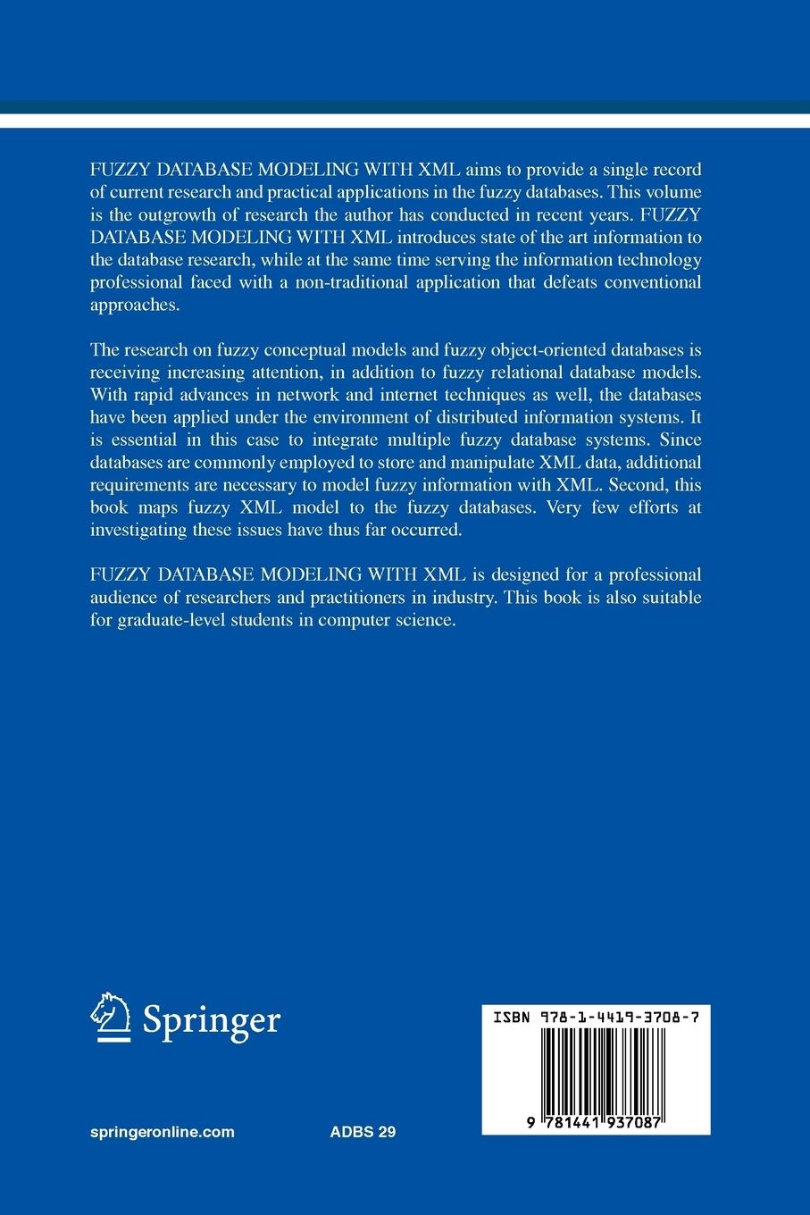 Rückseitencover Fuzzy Database Modeling with XML